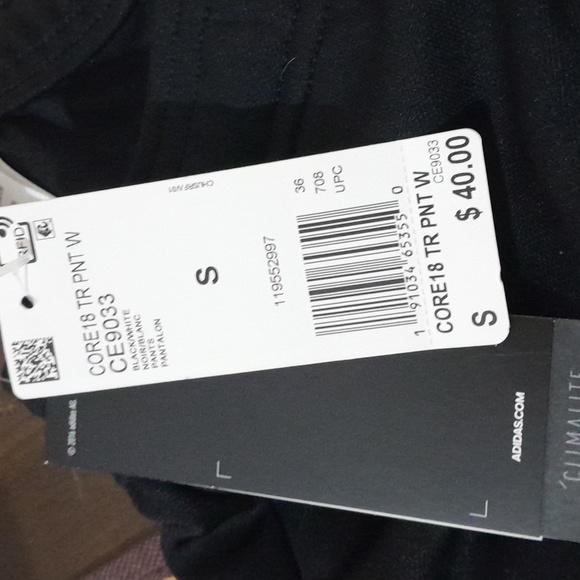 Adidas Men's Tapered Fit Typical Football Fit Size Small Core 18 - Picture 2 of 5